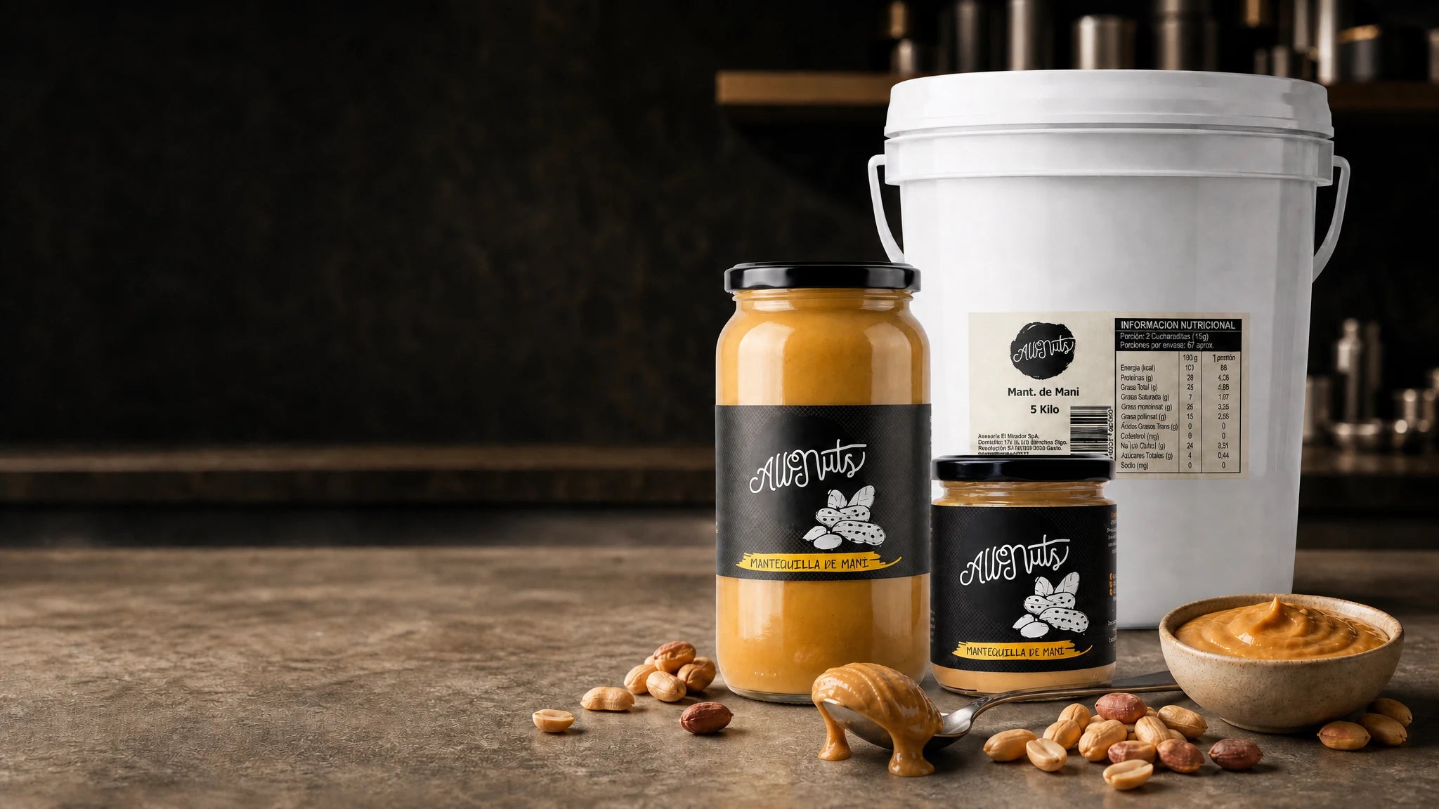Formatos de mantequilla de maní All Nuts para el hogar y negocios