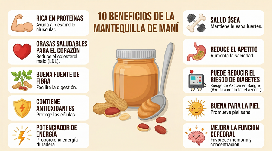 10 Beneficios de la Mantequilla de Maní