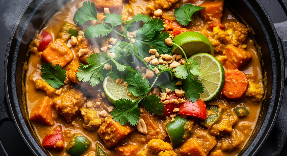 curry verduras salsa mani receta vegana – All Nuts Food