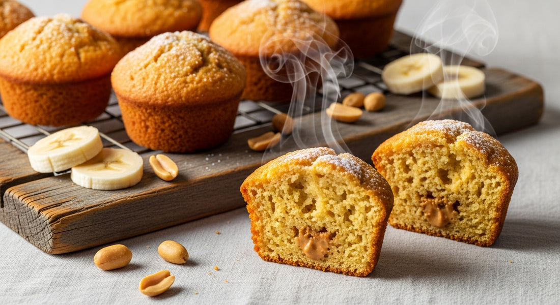 muffins platano mantequilla mani sin azucar – All Nuts Food