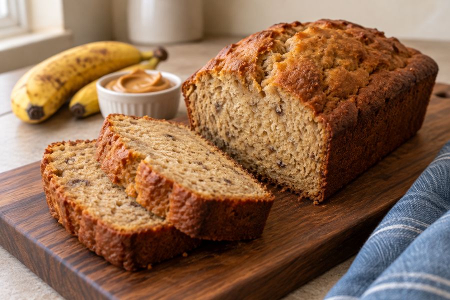 pan de platano mantequilla de mani receta – All Nuts Food