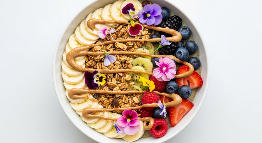 smoothie bowl platano mantequilla almendras receta – All Nuts Food