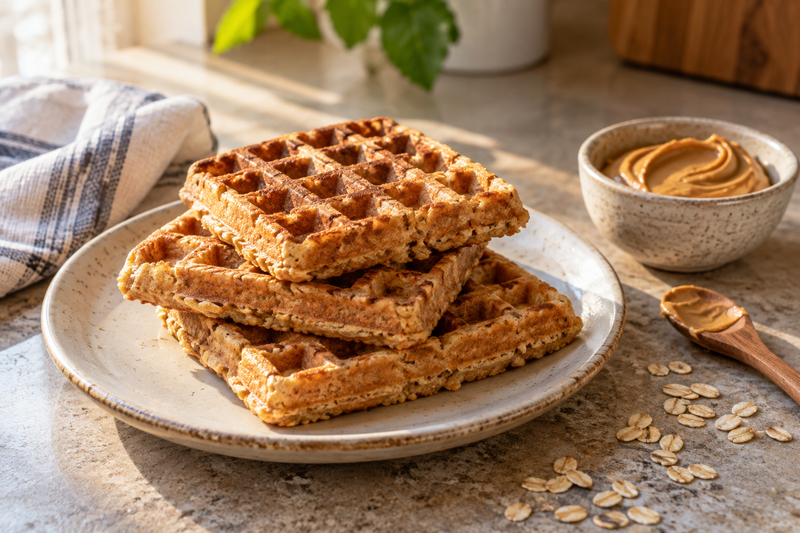 waffles avena mantequilla de mani receta – All Nuts Food
