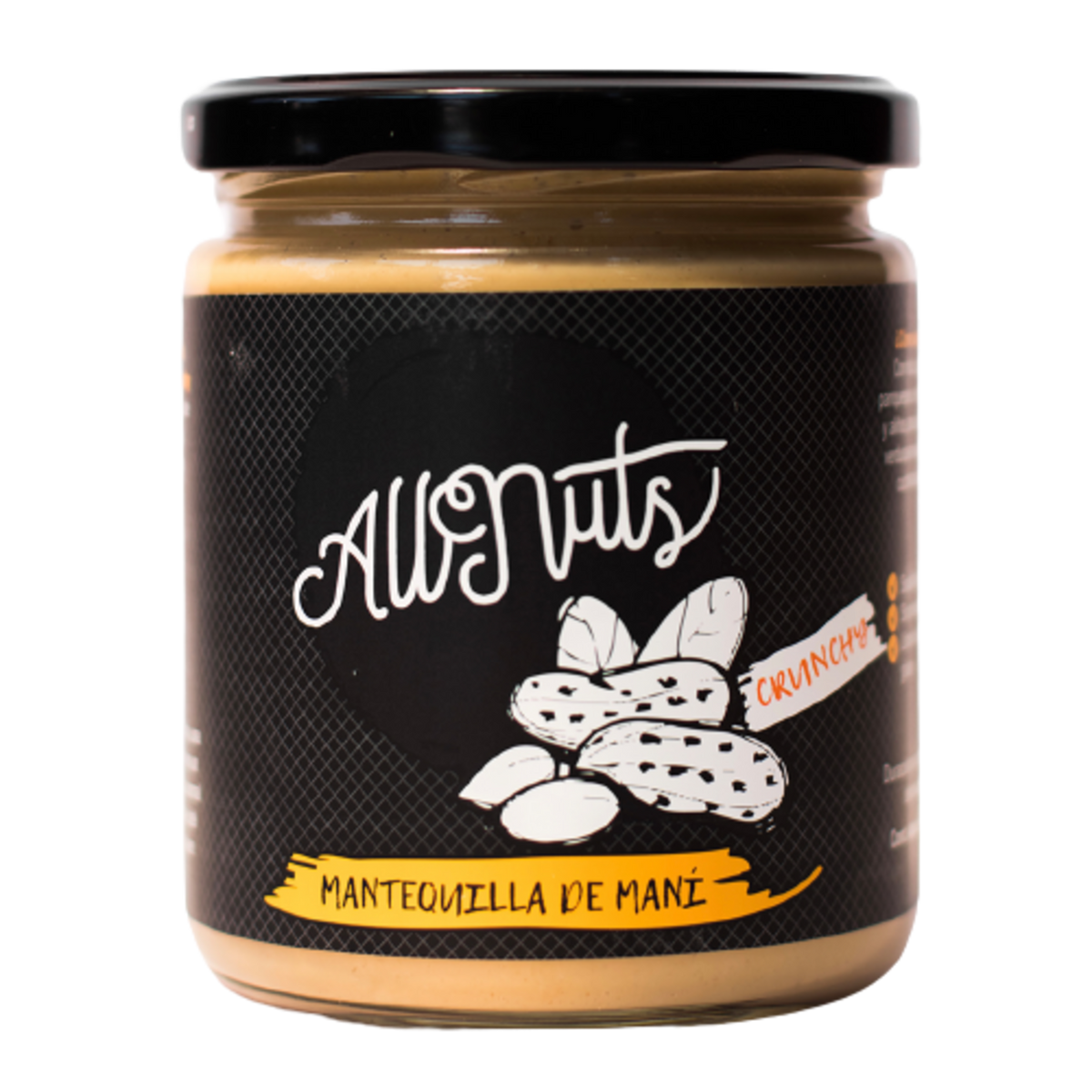 Mantequilla de maní crunchy 450g All Nuts Food - sin azúcar ni conservantes
