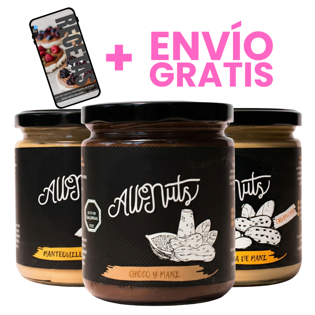 Tripack Mantequilla de Maní 450g + Ebook + Envío Gratis