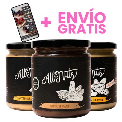 Tripack Mantequilla de Maní 450g + Ebook + Envío Gratis