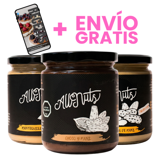 Tripack Mantequilla de Maní 450g + Ebook + Envío Gratis