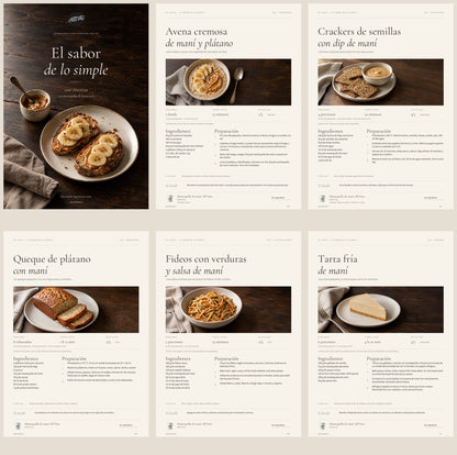 Vista de la portada y cinco recetas reales de El sabor de lo simple