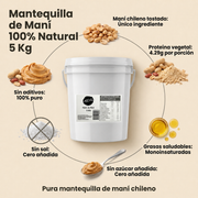 Mantequilla de Maní Crunchy 100% Natural 5 kg