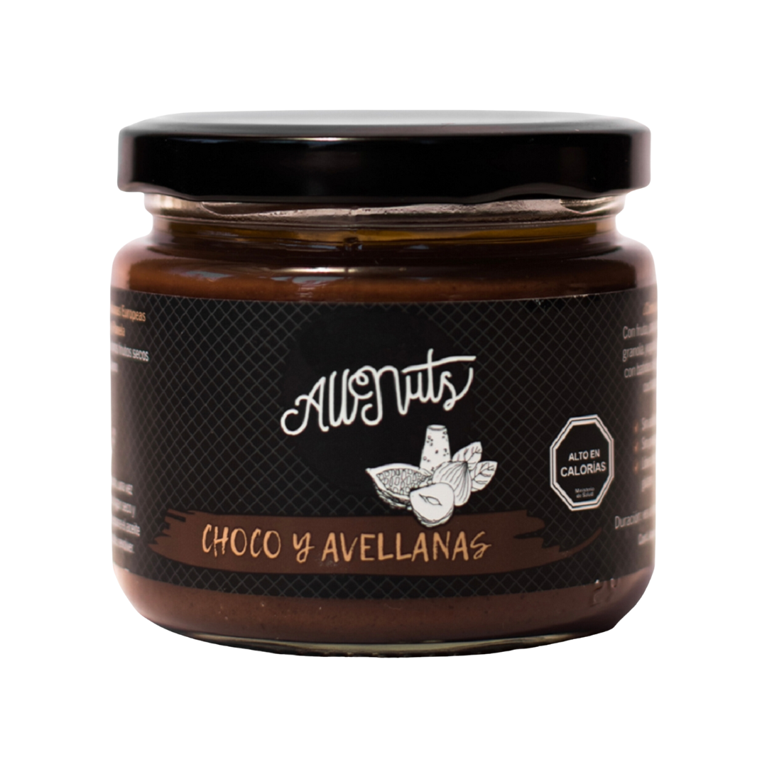 Crema de chocolate y avellanas europeas 200g All Nuts Food - sin conservantes