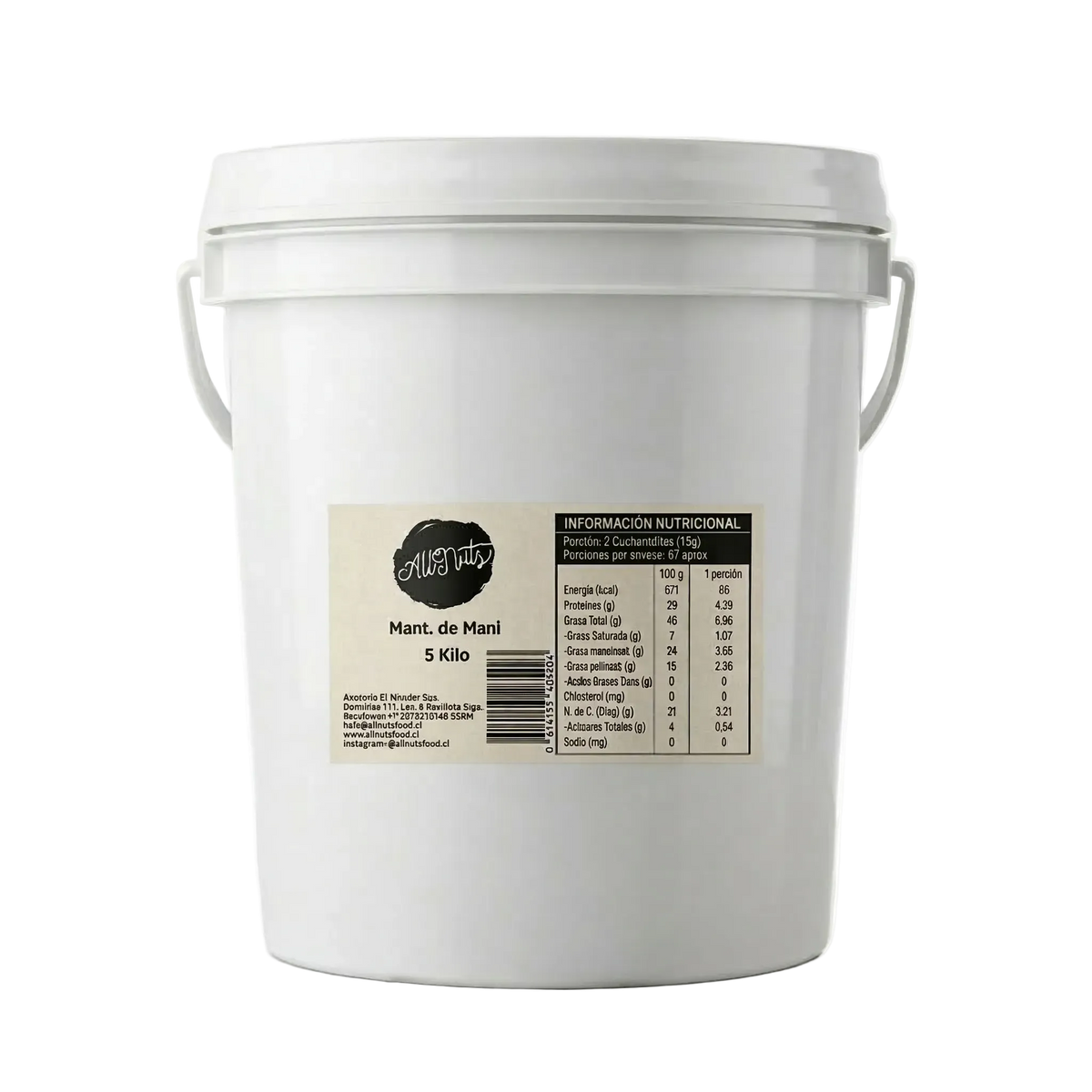 Mantequilla de maní 5 kg All Nuts Food - balde mayorista 100% natural