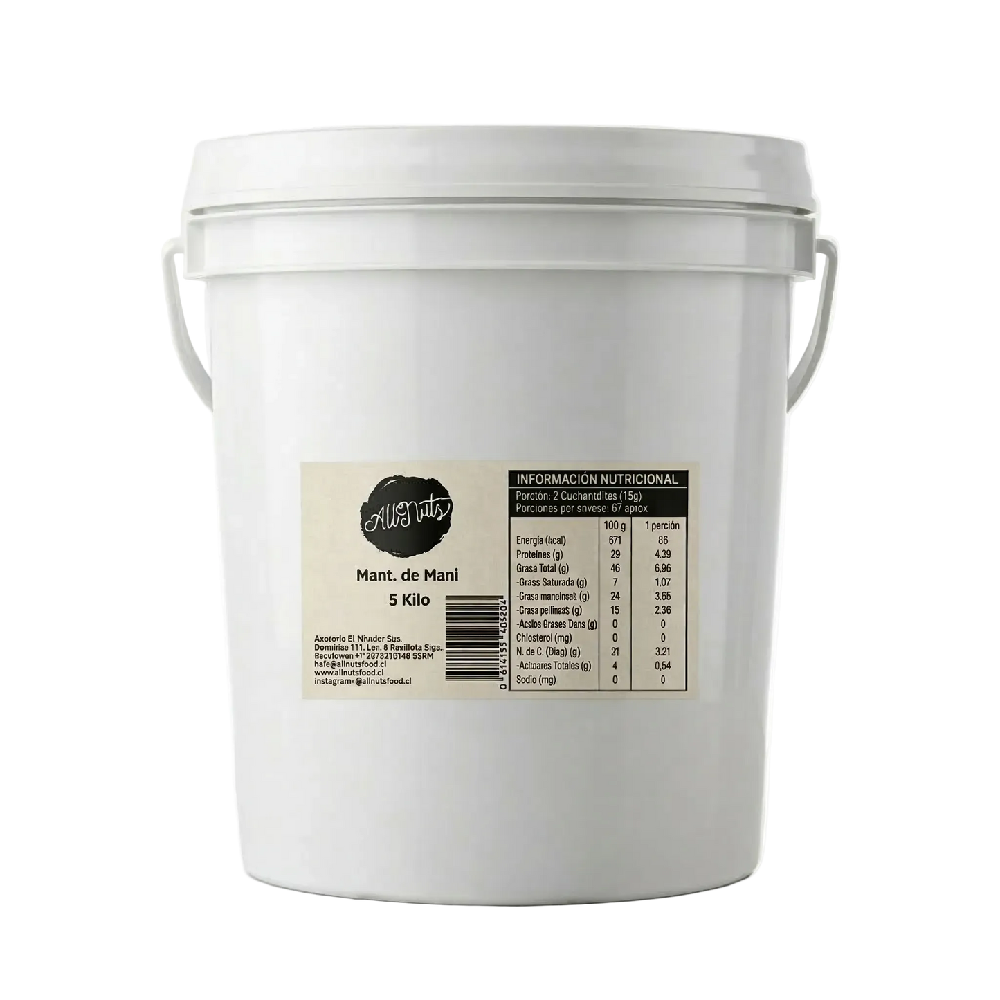 Mantequilla de maní 5 kg All Nuts Food - balde mayorista 100% natural